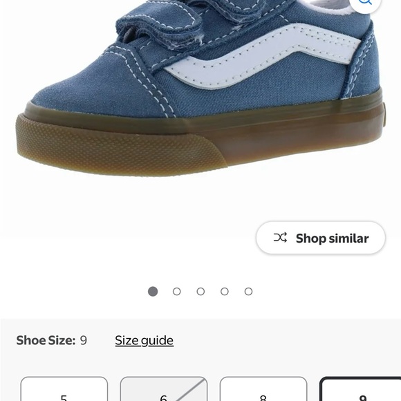 Vans Old Skool Velcro Suede Infant/Toddler Shoes Size 5, Color: Gum Blue/True - Picture 2 of 6